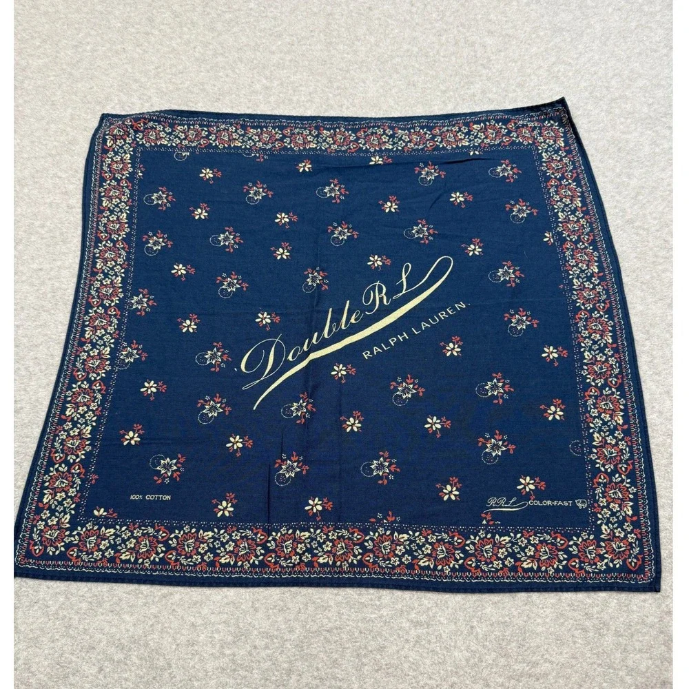 Ralph Lauren Double RL Blue Bandana Floral Cotton
